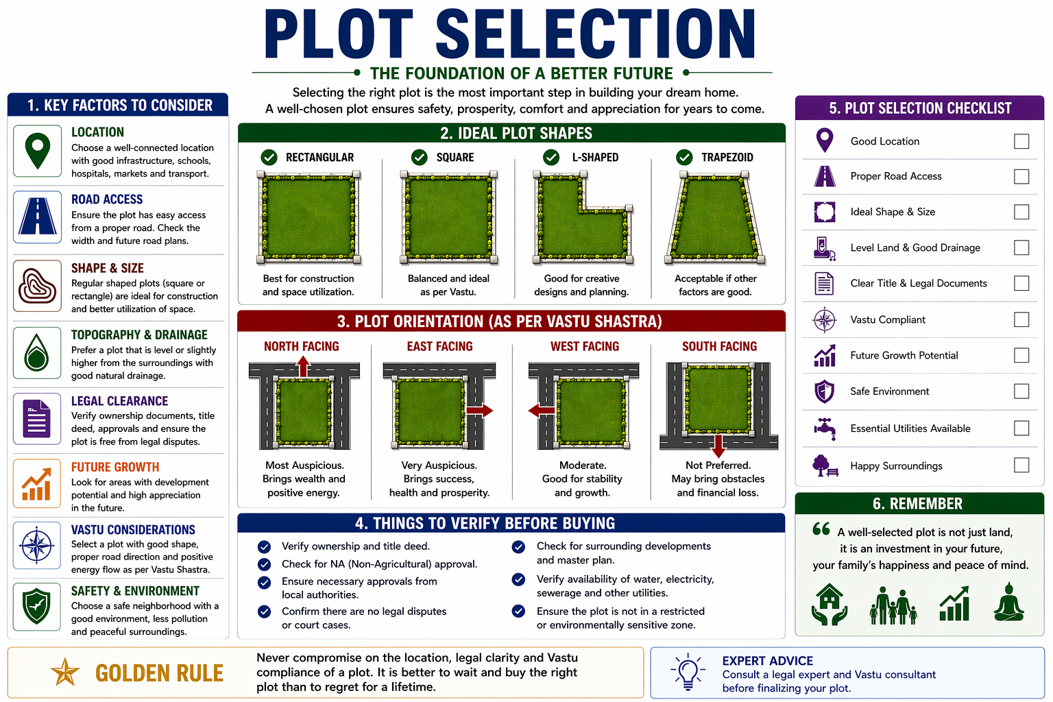 Plot Selection, Land Checks & Site Preparation