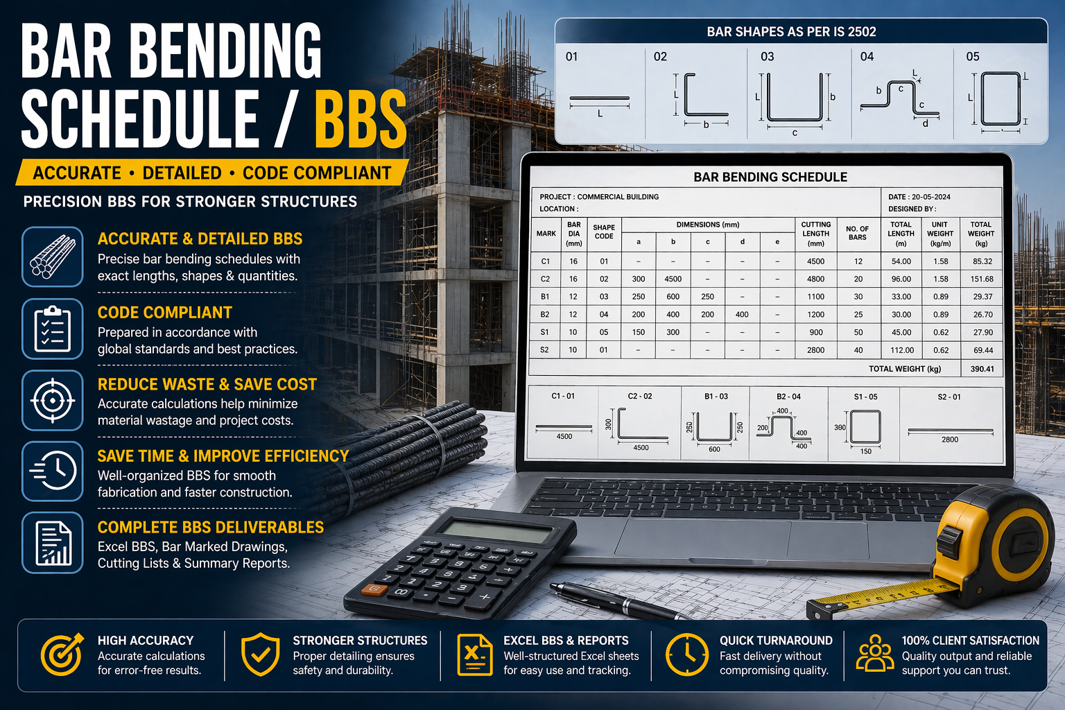 Bar Bending Schedule (BBS) — sample 1